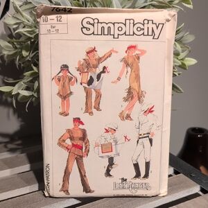 Vintage Simplicity Western Costume Pattern in Brown and White